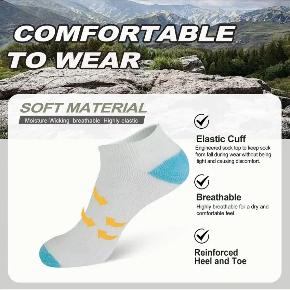 Women's Athletic Ankle Socks 9-11 White Moisture Wicking Reinforced Toes 4pk